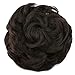 Homgaty Women's Lady Clip in Ponytail Wave Hair Bun Extension Cover Hairpieces Dark Brown
