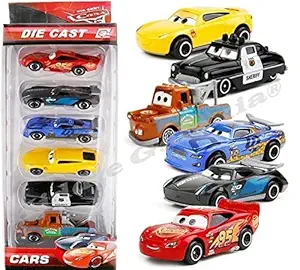 Kiddie Galaxia Mini Metal Car for Kids,Pack of 6 Small Mini Racing Cars Suitable for Children 3 4 5 6 Years Old, Movie Vehicle Racing Cars for Kids - Multicolor