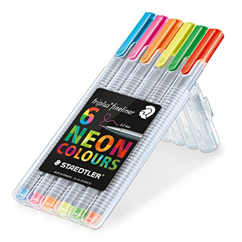 Staedtler 334 SB6CS3 Fineliner triplus dreikant, 0.3 mm, 6 ST, neon