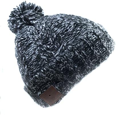 LAYEN Bluetooth Winter Beanie Hat with Stereo Speaker Headphones &amp; Microphone. Wireless Music &amp; Hands Free Calls! For all Smartphones iPhones, iPad, iPod, Android, Tablets etc. Great for Running, Skiing, Skating, Snowboarding (Dark Grey Bobble)