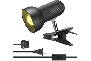 RONG&LAN Clip on lamp,360 ° Rotating Clip Book Light Portable Reading lamp, Clip in The Desk/Table/Double Bed/Cabinet Lighting (Desk lamp,Seven Colors for Your Choice) (Black 1)