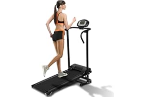 Homelikesport Manual Treadmill Foldable Walking Machine Non-Electric Treadmill Home Easy Assembly Fitness Twin Flywheels Jogging Machine with Counter LCD for Home Use (NON-ELECTRIC)