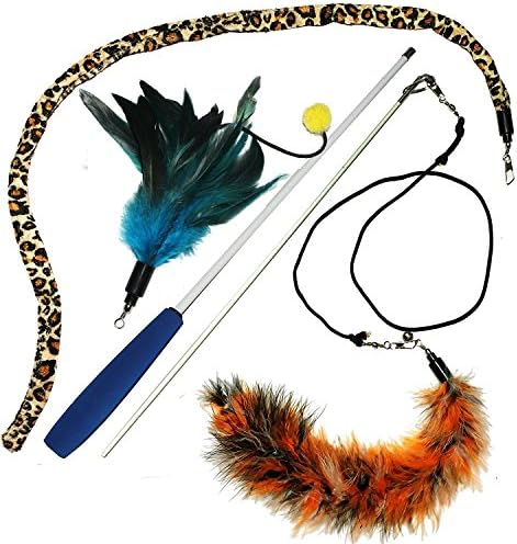 Aidle Multifibre Teaser And Exerciser For Cat And Kitten - Cat Toy Interactive Cat Magic Wand (Pink)