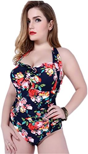 MONICAS Womens 9 Styles Various Colors Slimming Underwired One Piece Push Up Swimsuit Swimwear Beach Suit Beachwear Plus Size ( UK 20=EU 48, Style 3-Dark Blue)