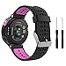 Produktbild MoKo Armband für Garmin Forerunner 235 / 220 / 230 / 620 / 630 / 735 - Silikon Ersatz-Uhrenarmband Uhrenarmband Einstellbar Armband Replacement Wechselarmband watch band für Forerunner 235 WHR Laufuhr, Schwarz/Rose Rot