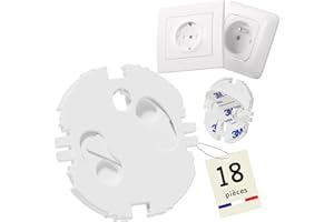 Safetydad Cache Prises Bébé – Lot de 18 Sécurités Enfant, Cache Prise Électrique Type E/F – avec Adhésif 3M, installation facile sans vis – Protection Bébé et Animaux