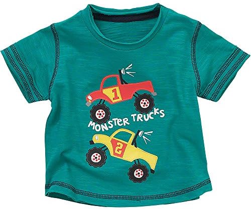 Monster Trucks Boys Slub Fabric Short Sleeved T-Shirt