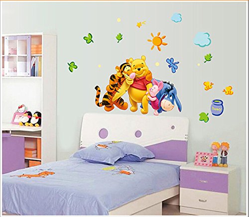 WallPicture Art-Winnie the Pooh and Friends Forever Love Wall Stickers Nursery Kids Children Wall Art Quote Vinyl Decal XMK-B0003TX by Wall Sticker