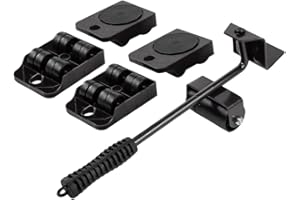DUEBEL Lifter Furniture Sliders for Hardwood Floors Jack Furniture Dolly Appliance Dolly for Moving Pads Furniture Movers Sliders 150KG (330LBS) - Black