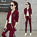 Produktbild QNQA in der früh damen casual sportswear anzug mode strickjacke pullover hosen im frühjahr zwei stück im baseball,m,rotwein