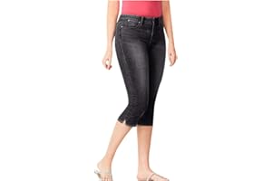 IQYU Pantacourt d'été pour femme - Jean stretch - Pantalon capri pour femme - Pantalon 3/4 - Pantalon d'été léger - Taille haute - Legging stretch élégant - Longueur genou - Short de sport - Pantalon de