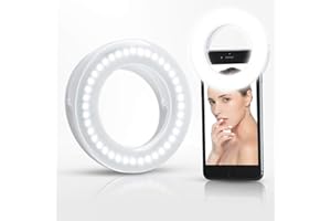 XINBAOHONG Selfie Ring Light,Anneau Lumineux Selfie,3 Niveaux de Réglage de Luminosité & 40 LED,USB Rechargeable,Clip de Réglage sur Smartphone pour Youtube,Tiktok,Live Stream,Ins,Cadeau Vacances