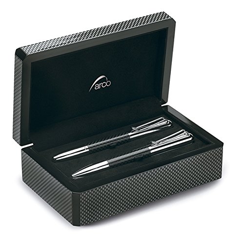 détail geschenkartikel fibre de carbone Finition Shopping Set d'écriture stylo bille stylo roller encre noire Lot de stylos bureau Objets