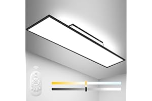 ‎AIMOSEN Dimmbare LED Panel 120x30cm Deckenleuchte mit Backlight, 55W Deckenlampe Warm/Natur/Kaltweiß 2700-6500K Tageslichtlampe mit Fernbedienung und Speicherfunktion für Büro Werkstatt Garage Zimmer Küche