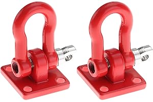 MOUMOUTEN 4PCS Grillo da Traino, Grillo Ad Anello a D per Impieghi Gravosi, Catene Robuste per Fuoristrada, Cattura di Blocco di Salvataggio per Auto da Arrampicata RC Assemblare(Rosso)