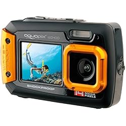 Easypix W1400 Active - Cámara de Fotos subacuática (Doble Pantalla, 20 MP,Zoom 4X, Sumergible 3 m), Color Negro Amarillo