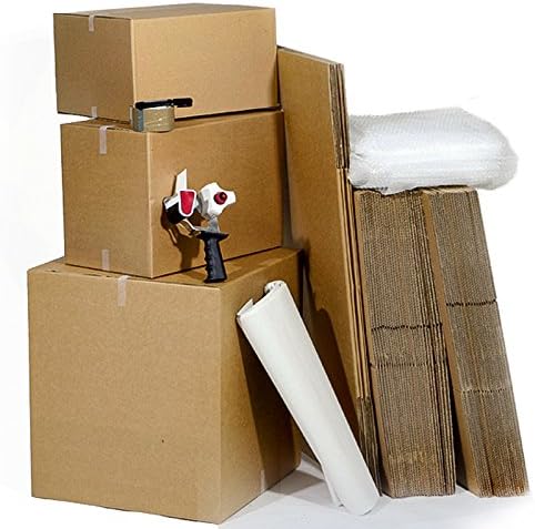 3 Bed Moving Pack - 35 Boxes, Packing Tape, Marker Pen, Tissue & 10m Bubble Wrap