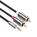 Price comparison product image UGREEN RCA Audio Cable, 3.5mm Stereo Jack to 2 RCA Phono Y Audio Splitter Cable 2m for Surround Sound,Dolby Digital, DTS,Speaker with RCA Connector ,Gold Plated, Metal 3.5mm male to 2 Cinch RCA Connector
