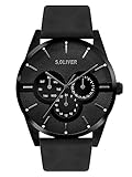 s.Oliver Unisex Erwachsene Analog Quarz Smart Watch Armbanduhr mit Leder Armband SO-3572-LM