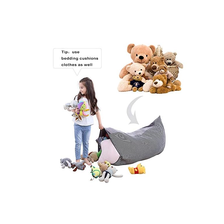 Stuffed Animal Bean Bag Chair Kids Toy Storage Organizer Stuffie Seat