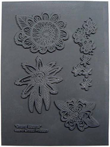 Great Create Christi Friesen Texture Stamp 4.25 x 5.5-inch, Drama Blooms, Gray, 4.5