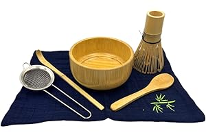 Kit completo con utensili in bambù per la cerimonia del tè matcha giapponese. Di Shernax.