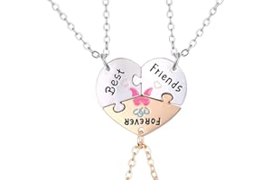 JYNXOR 3 Stück BFF Halskette für 3, Freundschaftskette Beste Freunde, Kette Mädchen, Herz durchgebrochen Sticking Magnetischer Bester Freund Halsanhänger für Frauen Freundschaft Schmuck Geschenk