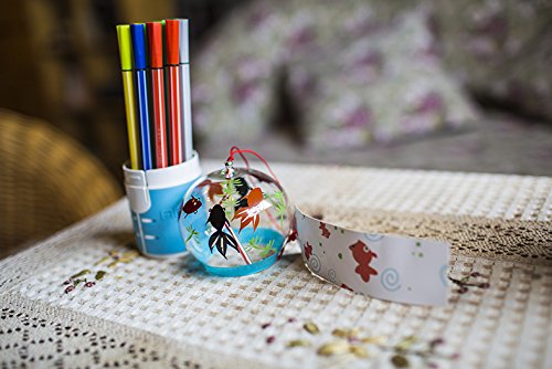 Japanisches, handbemaltes Glas-Windspiel Edo Furin (Verliebte Fische) - 3