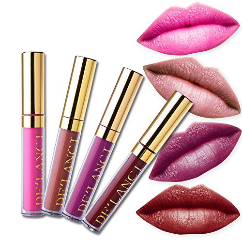 DE’LANCI Metallic Matt Flüssig Lippenstift Lip Gloss Wasserdicht Langlebig Lip Kit 8Pcs / Set - 3