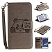 Produktbild Hülle für Redmi Note 3, Redmi Note 3 Hülle / Handyhülle / Schutzhülle / Ledertasche / Tasche / Case / Cover / Flip Brieftasche, Anlike Geprägte Panda für Xiaomi Redmi Note 3 (5.5 Zoll) Bookstyle Kartenfach Standfunktion Handytasche mit Abnehmbar Handy Lanyard für [Xiaomi Redmi Note 3 (5.5 Zoll)] - grau