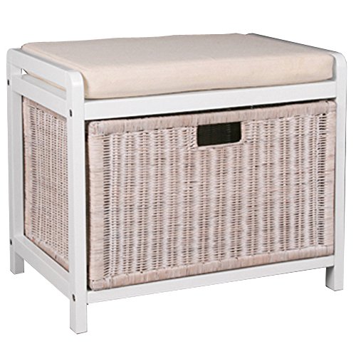 WICKLOW - Laundry Hamper / Storage Stool - White / Cream