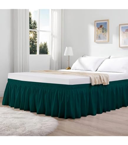 Queen Size Bed Skirt 18 Inch Drop Ruffled BedSkirt With Split