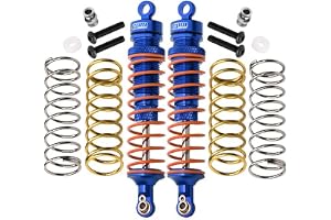 Traxxas Rustler 4X4 VXL (67076-4) / Hoss 4X4 VXL (90076-4) Upgrade Parts Aluminium Rear Adjustable Shocks 102mm - 1Pr Set Blu
