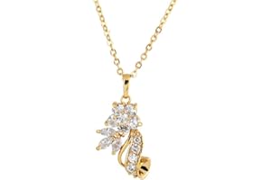 YAZILIND Regalo de Las Mujeres de la joyería Hermosa de 18 Quilates Chapado en Oro Collar de la aleación Zirconia