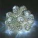 Produktbild Happyit 3M 20pcs Led Rattankugel Lichterkette String Lights für Neujahr Weihnachts Dekoration Hochzeit Party Home Dekoration Lichter (Weiß)
