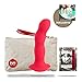 Produktbild Fun Factory BOUNCER rot Dildo aus Silikon für sie und ihn (inklusive Tasche + Gleitgel)
