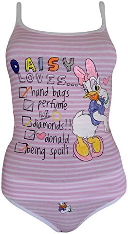 Disney Womens Girls Cotton Matching Gift Box Vest Knickers Set Size 6 to 12 (S (UK 6 - 8), Pink Daisy Duck)