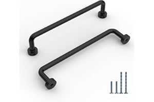 9BUILD Lot de 6 Noir Poignee de Meuble Entraxe 128mm Cuisine Poignée Alliage de zinc Meuble Poignet de Porte Cuisine Poignées pour Placards Poignet Meuble Cuisine EU0025