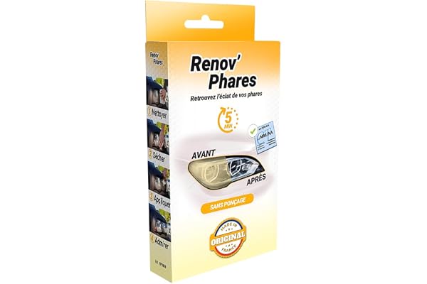 RENOV’PHARES Kit Rénovation Phare Voiture I IRONTEK I 3 Lingettes I Rénovateur Phare Voiture, Kit Rénovation Phare, Sans Ponçage, Nettoie Dégraisse Protège, Compatible Tous Véhicules, Résultats Rapide
