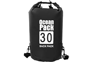 Acxilexy Borsa Impermeabile, 30 L Sacchetto Impermeabile con Tracolla Regolabile Lungo, Zaino da Spiaggia Galleggiante, Roll Top Zaino per Nuoto, Canottaggio, Kayak, Rafting, Campeggio, Pesca