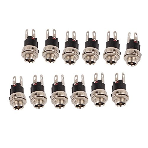 Hrph 10pcs DC Netzsteckdose Weibliche Ladegerät Power Socket 3 Pin DIP DC-025M Pin 5,5 mm x 2,1 mm - 3