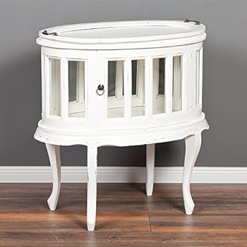 LEBENSwohnART Teeschrank Barschrank CORUNA Mahagoni Antique White