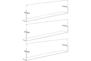 Dewonme 3 Pack Lunghezza 48 cm Scaffale per riviste a parete in acrilico trasparente adatto per la camera dei bambini, il soggiorno, la camera da letto e l'ufficio