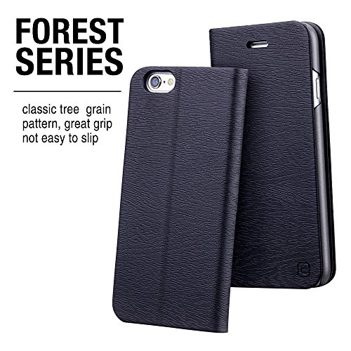 Apple Iphone 7 PU Ledertasche Flip Slim Smart case cover mit Karte Steckplatz (iphone 7 4,7″, Schwarz) - 4