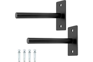 QWORK® 2 Piezas soportes para discos de pesas de pared, para 2,5 cm/3 cm/5 cm, con pernos de anclaje de montaje, capacidad máx.220 kg