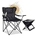 Produktbild Relaxdays Campingstuhl, Rückenlehne, Armlehnen, Getränkehalter, Polster, Tragetasche, H x B x T: 80 x 79 x 50 cm, schwarz