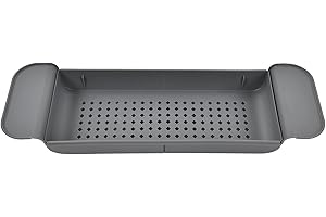 TITA-DONG Vassoio Organizer Espandibile per Vasca da Bagno, Portaoggetti Multifunzione in PP, Mensola da Bagno (Grigio)