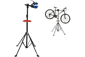 STEK Bicycle Repairing Stand, Bike Cycle Bicycle Maintenance Folding Adjustable Durable Bicycle Stand Portable Repair Stand with Tool Storage Hold up to 30KG