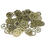 Aurantiaco Armbanduhr-Anhänger mit Steampunk-Getriebe, zum Basteln von Schmuck und Zubehör, 100 g (ca. 70 Stück) (Bronze)