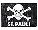 Produktbild mantiburi LeinwandBild FC St. Pauli Fahne Totenkopf distorted Fußball 200x135cm / 3D -Keilrahmen 4cm / nicht spiegel-/seitenverkehrt